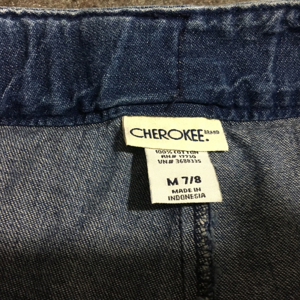 Cherokee Denim Ruffled Skirt w Denim Shorts 7/8 M - Picture 5 of 5